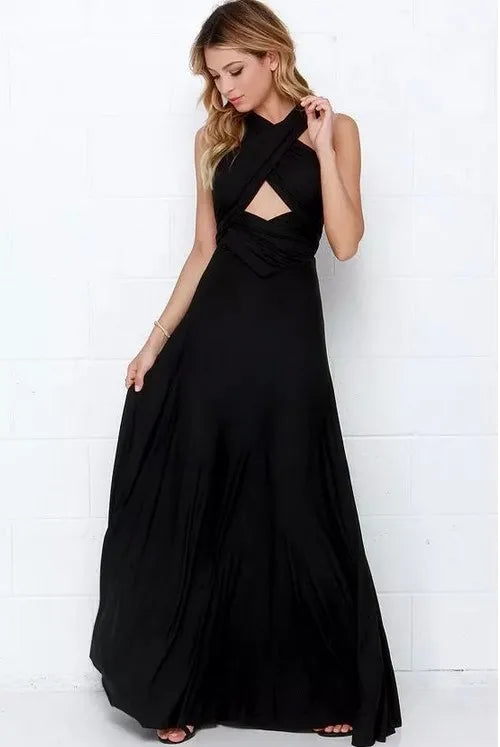 Elegant V-Neck Spaghetti Strap Maxi Dress