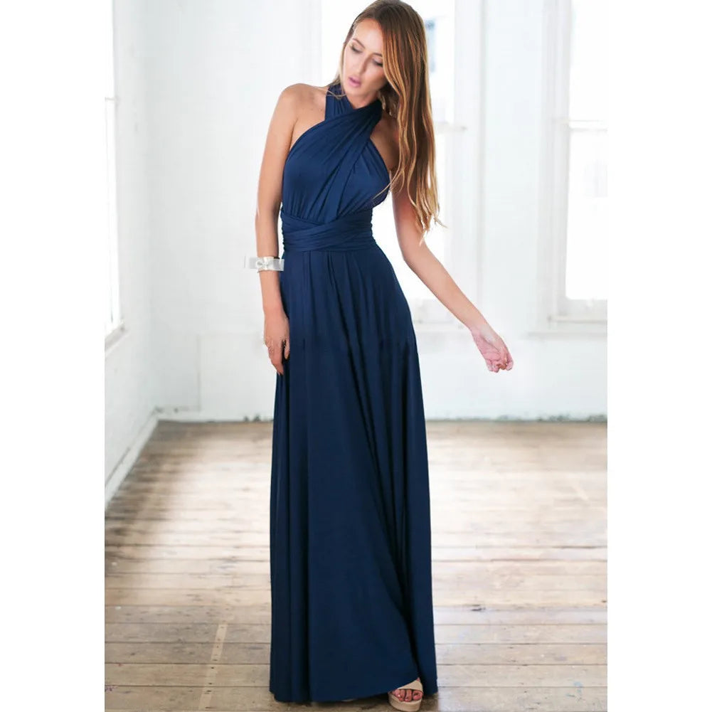 Elegant V-Neck Spaghetti Strap Maxi Dress