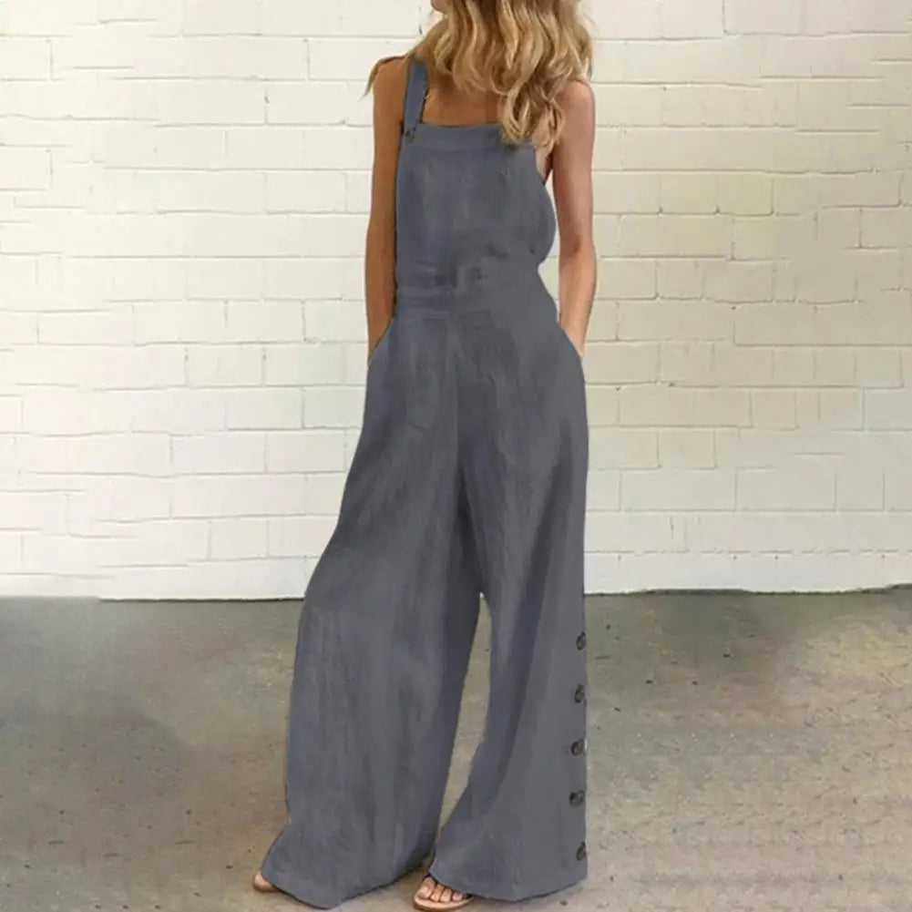 ViviBelle Sleeveless Wide-Leg Jumpsuit