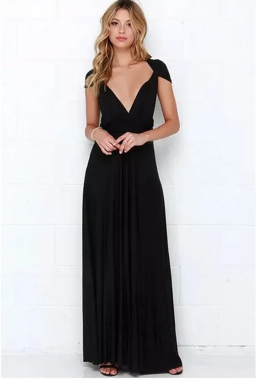 Elegant V-Neck Spaghetti Strap Maxi Dress