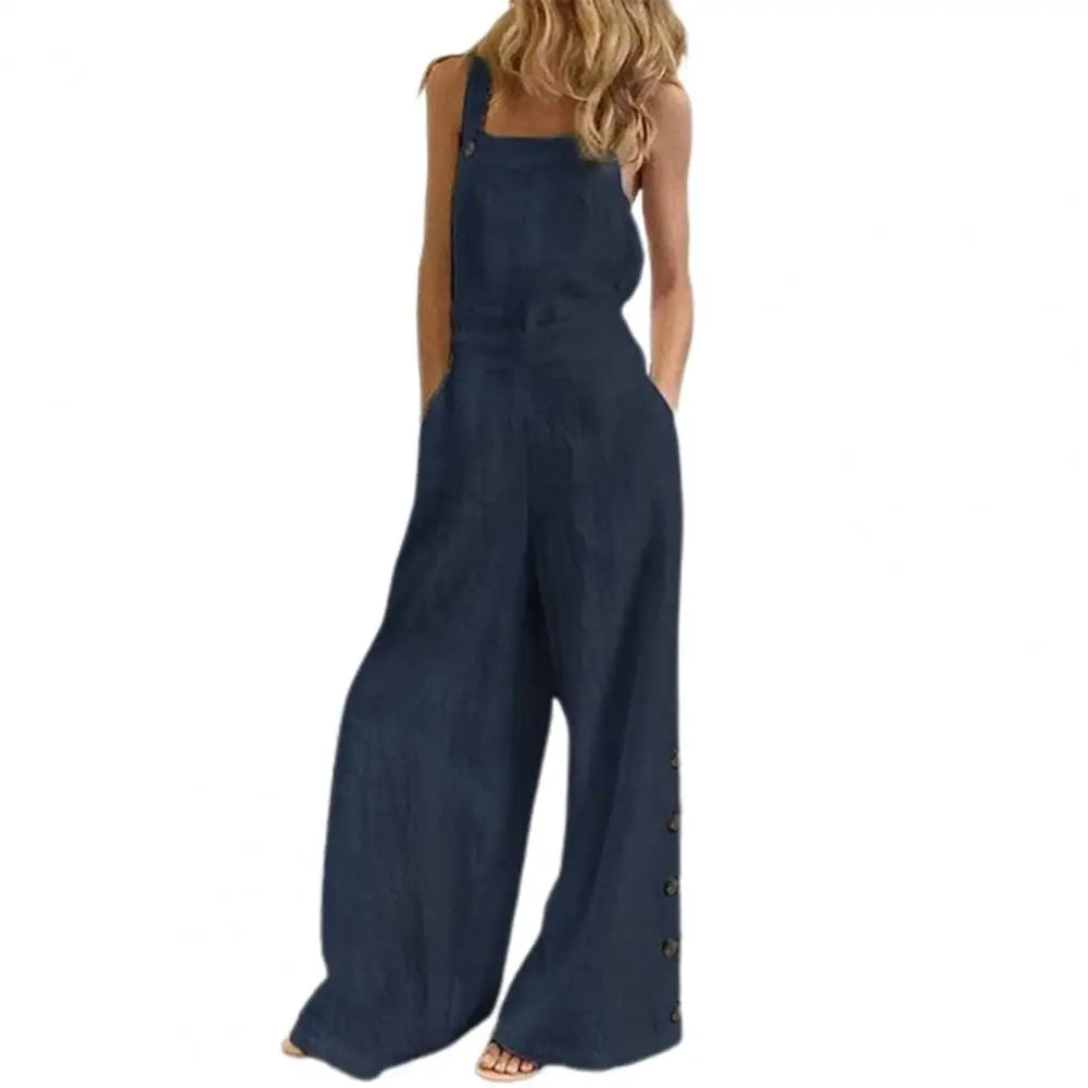 ViviBelle Sleeveless Wide-Leg Jumpsuit