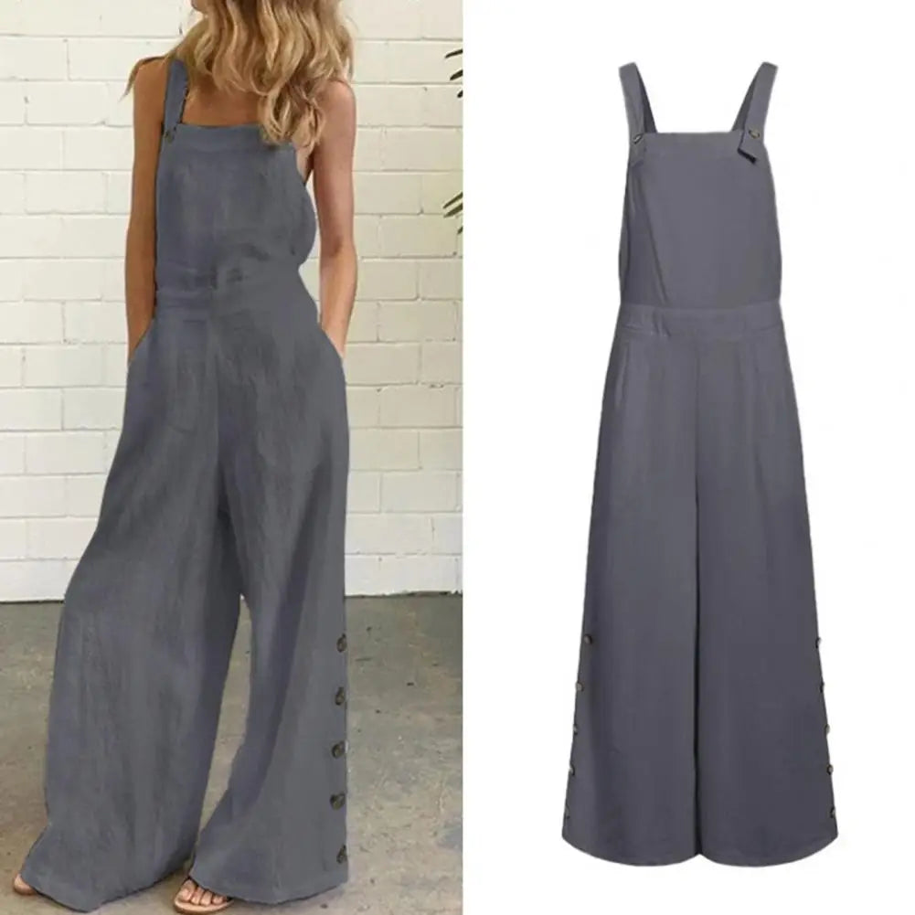 ViviBelle Sleeveless Wide-Leg Jumpsuit