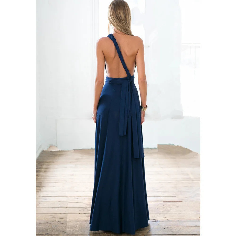 Elegant V-Neck Spaghetti Strap Maxi Dress