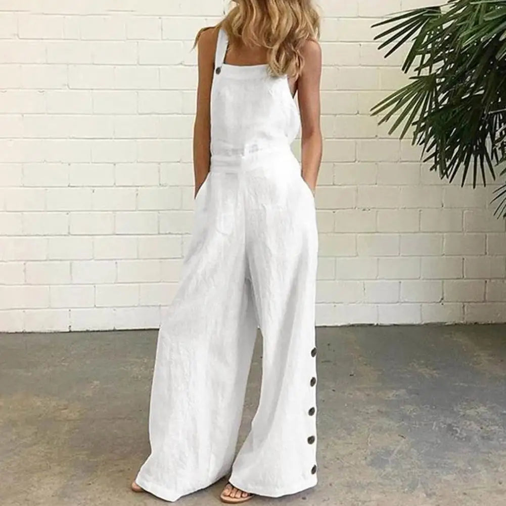 ViviBelle Sleeveless Wide-Leg Jumpsuit