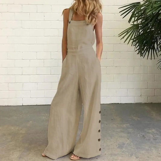 ViviBelle Sleeveless Wide-Leg Jumpsuit