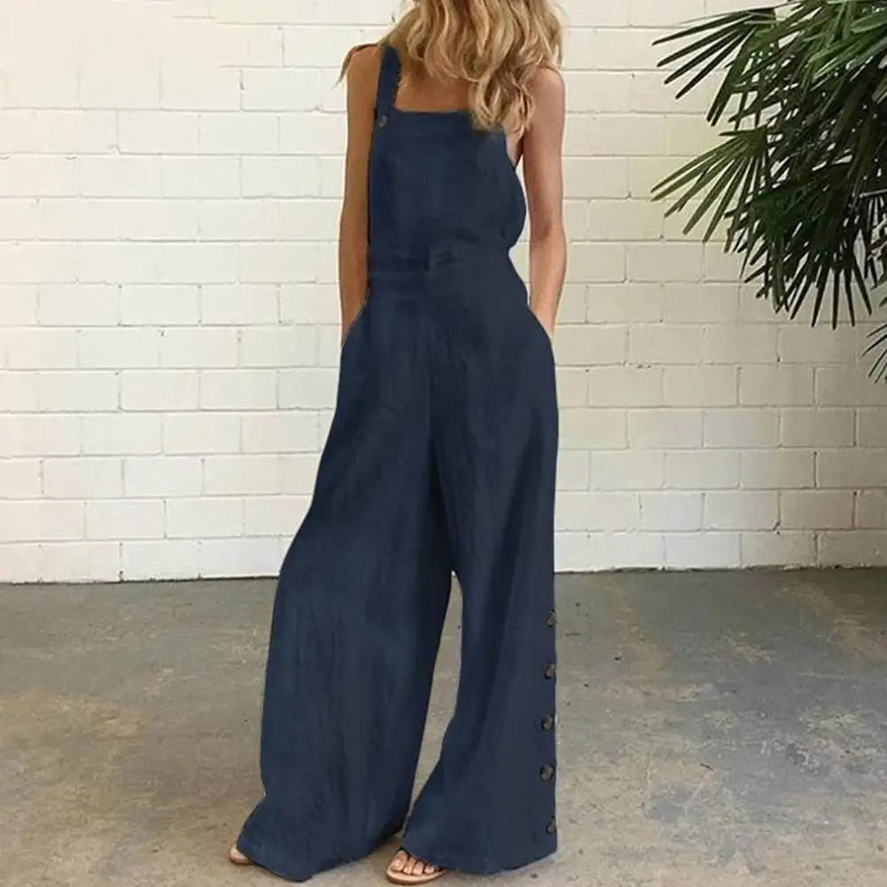 ViviBelle Sleeveless Wide-Leg Jumpsuit