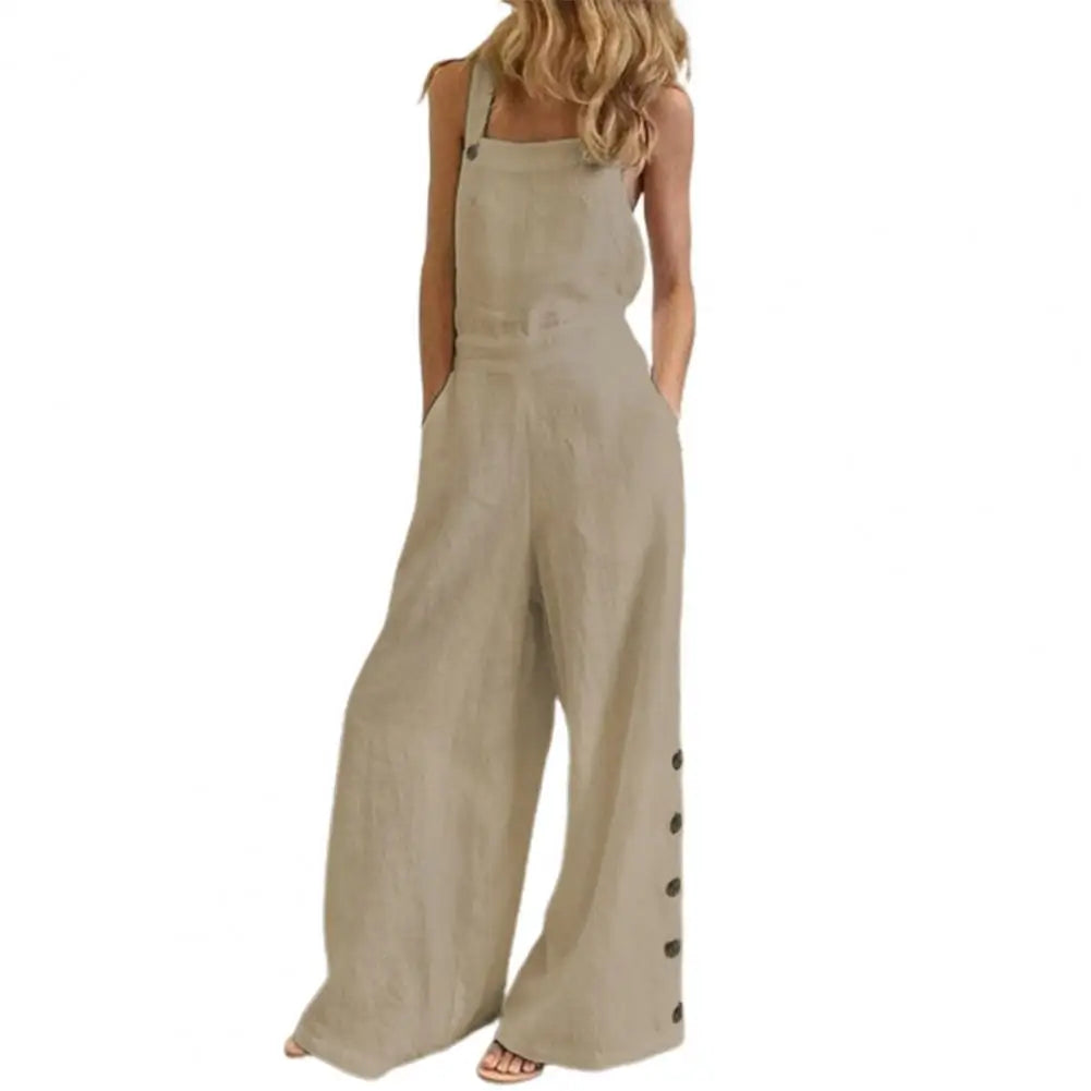 ViviBelle Sleeveless Wide-Leg Jumpsuit