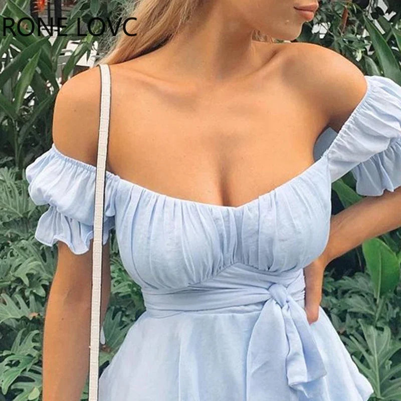 Off-The-Shoulder A-Line Mini Dress