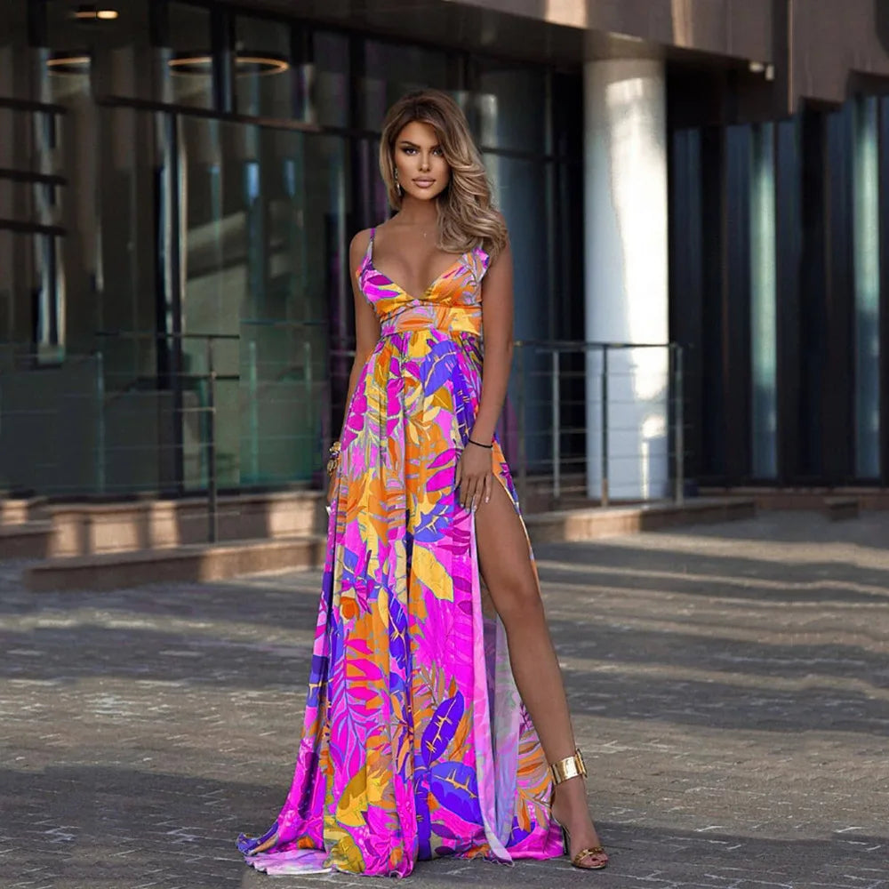 Bohemian Bliss V-Neck Maxi Dress