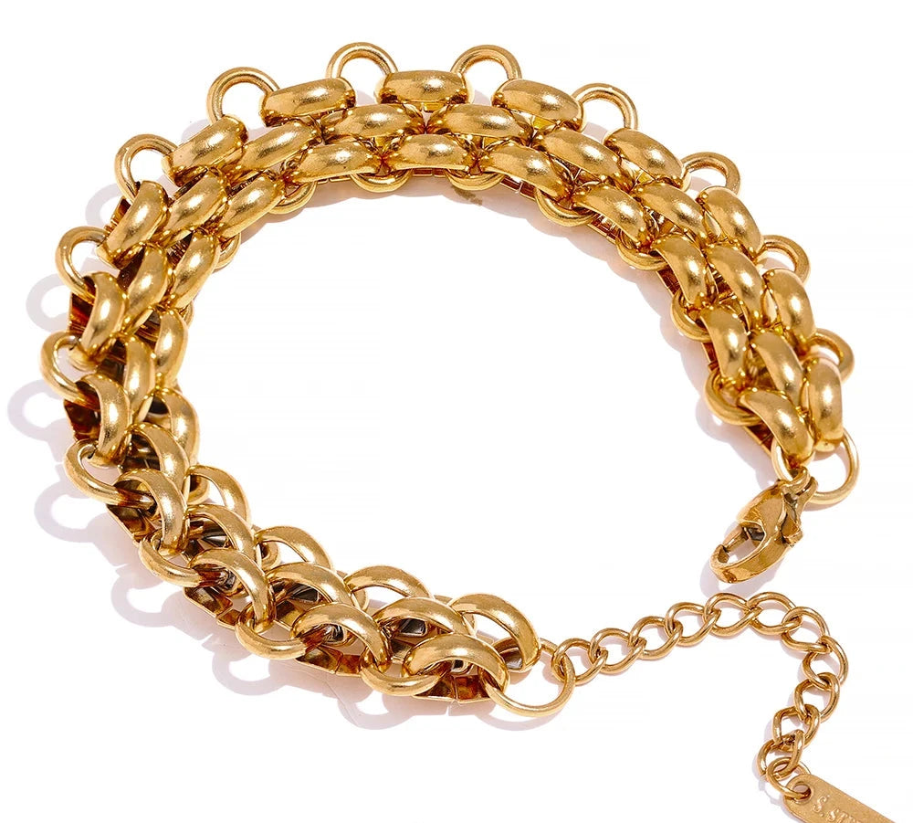 ViviBelle 18k Gold Geometric Charm Bracelet