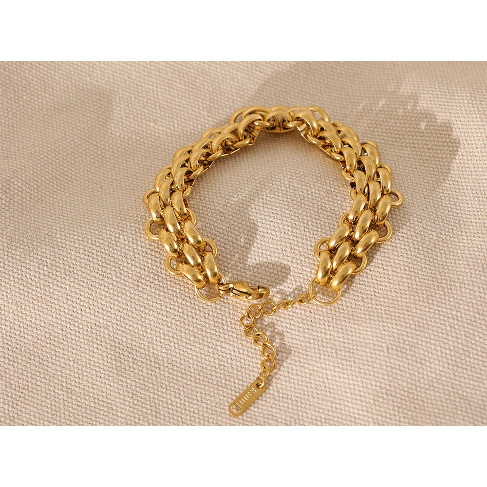 ViviBelle 18k Gold Geometric Charm Bracelet