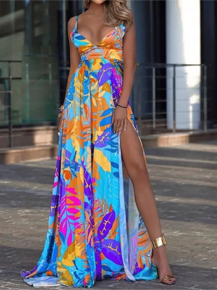 Bohemian Bliss V-Neck Maxi Dress