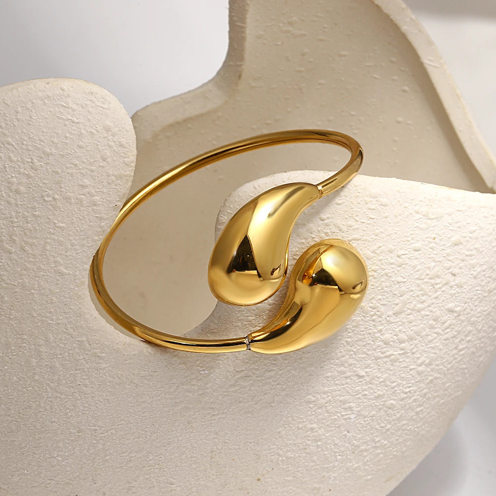 ViviBelle Trendy Gold Cuff Bracelet