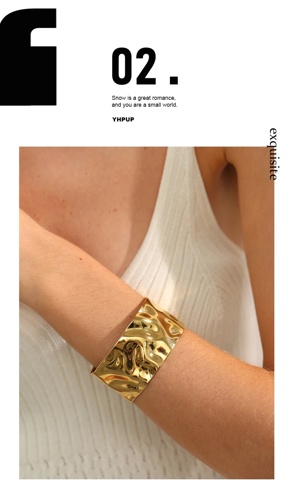 ViviBelle Trendy Gold Geometric Cuff Bracelet