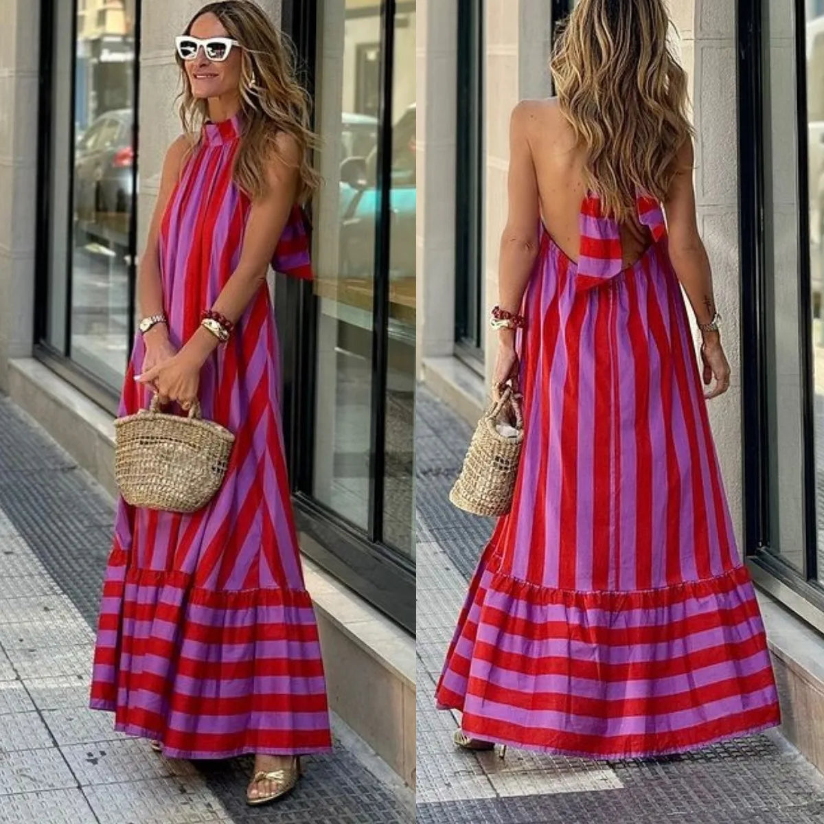 Halter Neck Backless Dress