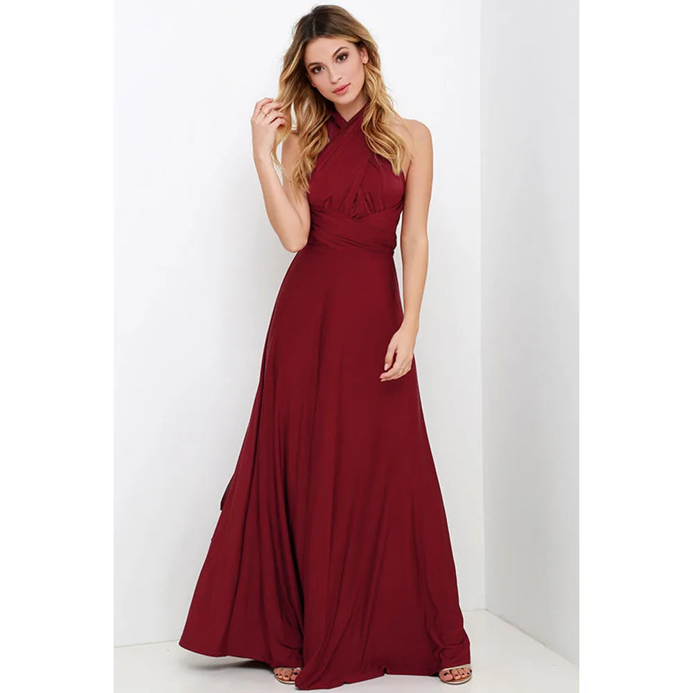 Elegant V-Neck Spaghetti Strap Maxi Dress