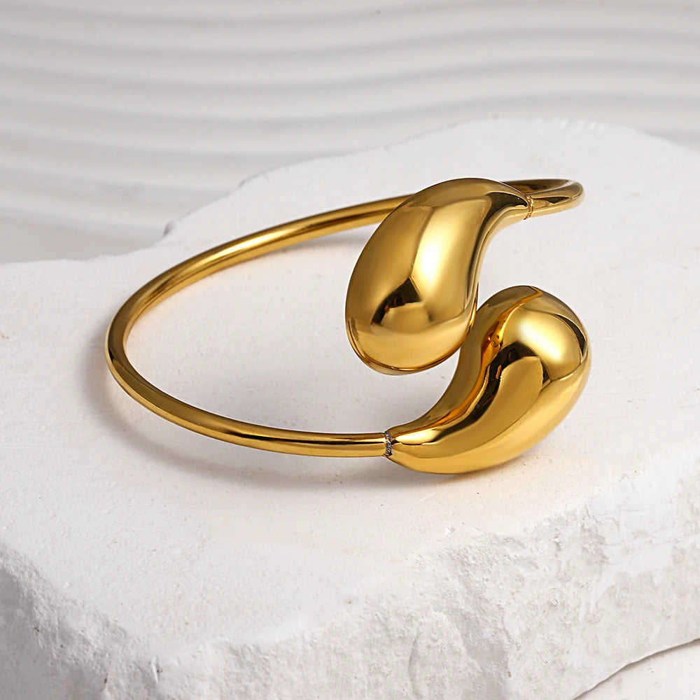 ViviBelle Trendy Gold Cuff Bracelet