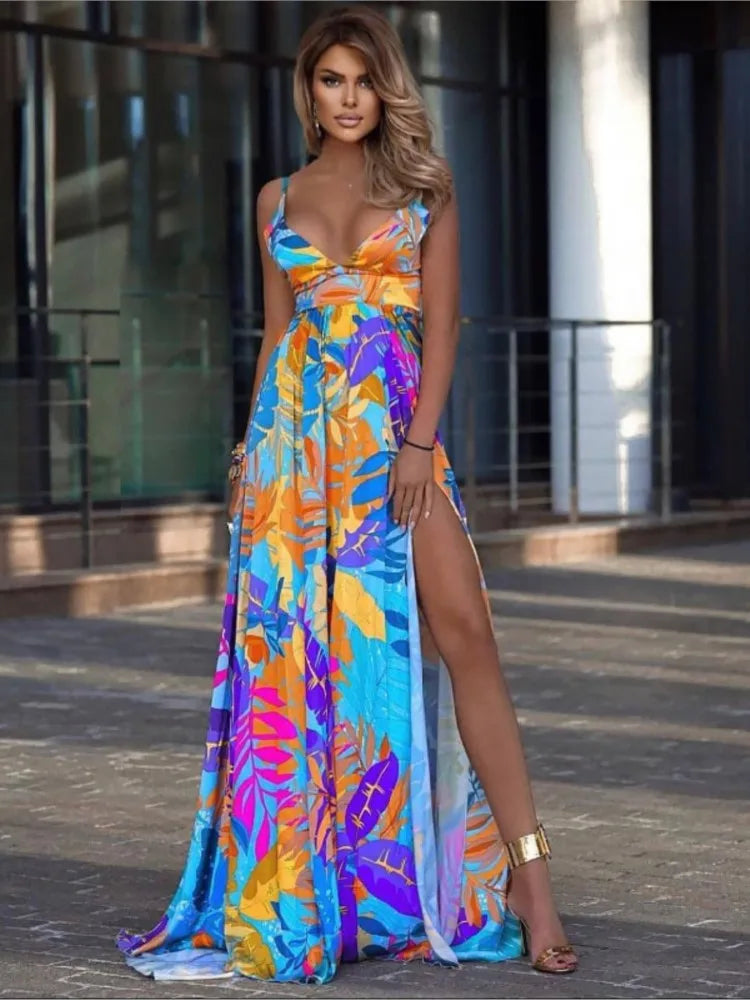 Bohemian Bliss V-Neck Maxi Dress