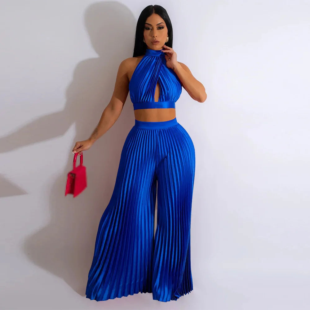 Halter Top & Wide Leg Pant Set