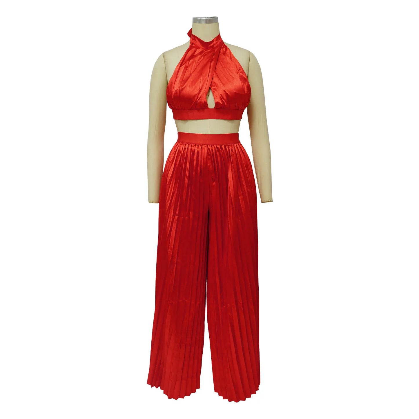 Halter Top & Wide Leg Pant Set