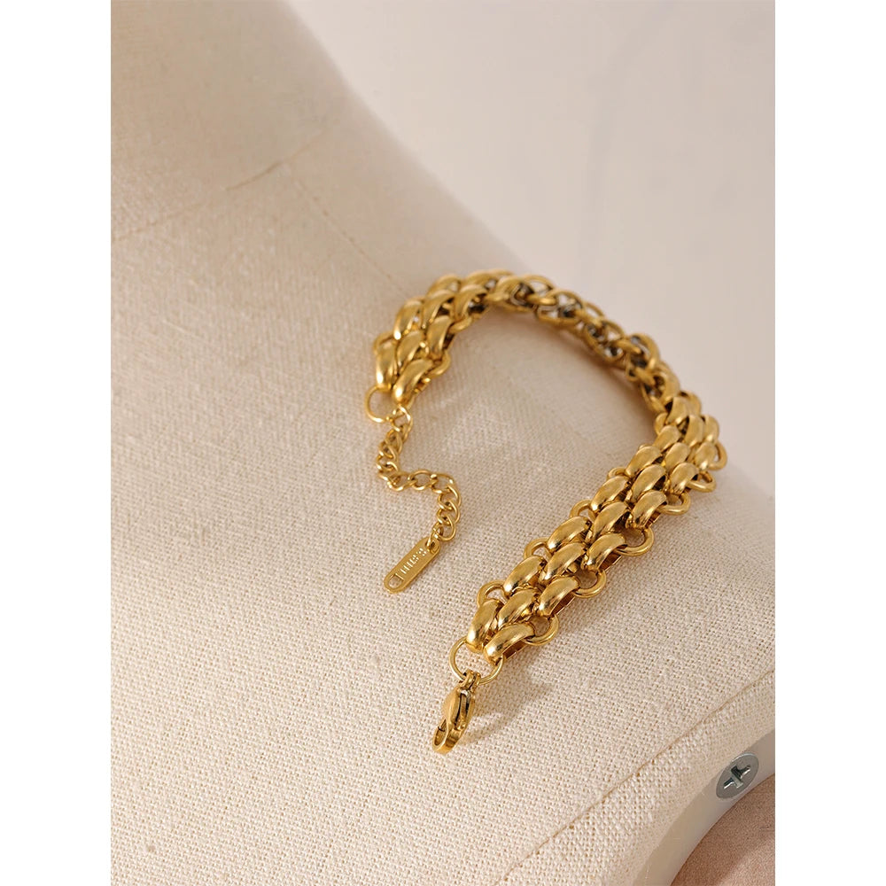 ViviBelle 18k Gold Geometric Charm Bracelet