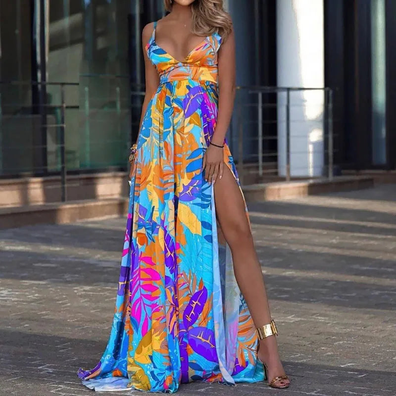 Bohemian Bliss V-Neck Maxi Dress