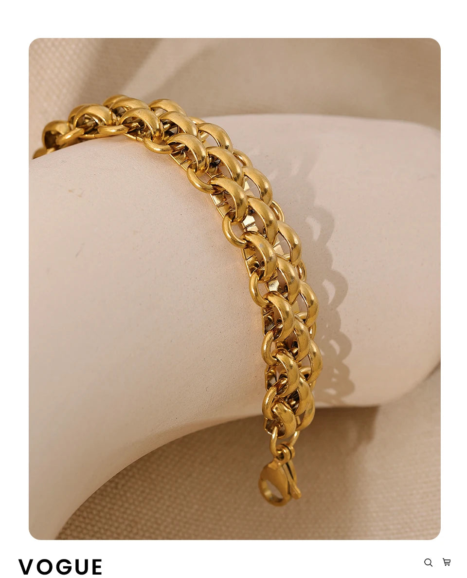 ViviBelle 18k Gold Geometric Charm Bracelet