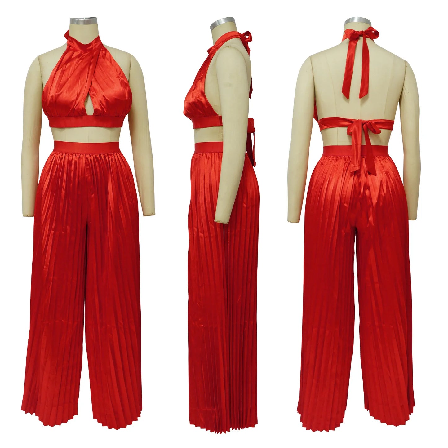 Halter Top & Wide Leg Pant Set