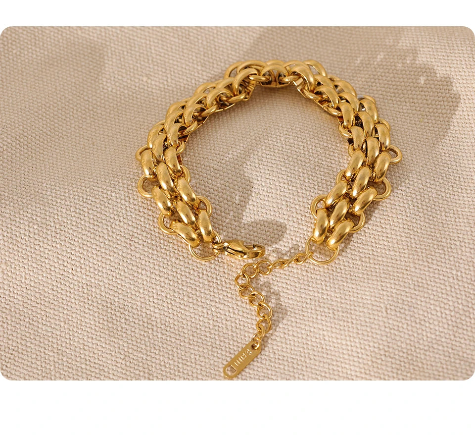 ViviBelle 18k Gold Geometric Charm Bracelet